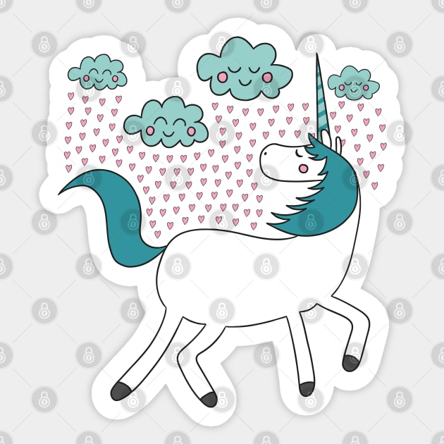 Magical Unicorn - Summer Rain Sticker by krimons